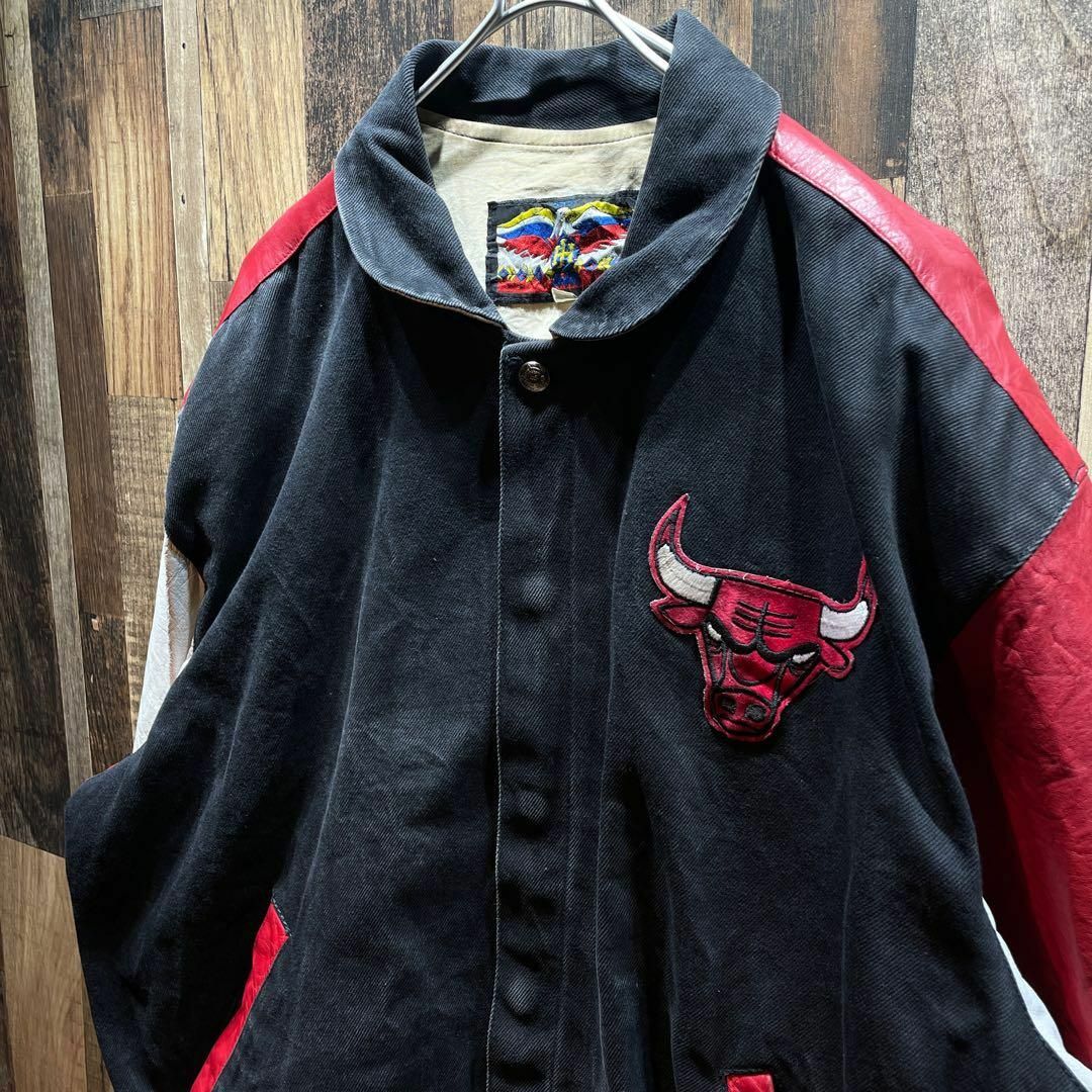 激レア ジェフ ハミルトン ブルズ NBA スタジャン USA製 90s メンズ 激レア ジェフ ハミルトン ブルズ NBA スタジャン USA製 90s メンズ