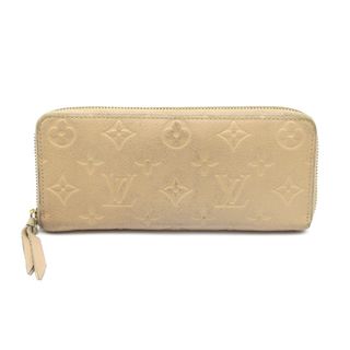 ルイヴィトン(LOUIS VUITTON)のLOUIS VUITTON (ルイ・ヴィトン) ポルトフォイユ クレマンス モノグラム アンプラント デュンヌ M60173 ラウンドファスナー 長財布 ジッピー ウォレット レザー ベージュ 難あり(財布)