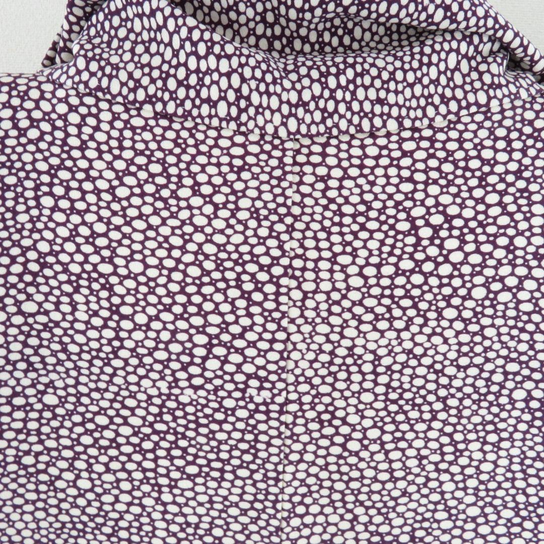 小紋 付下げ柄 水玉文様 袷 広衿 紫色 正絹 カジュアル着物 仕立て上がり 身丈154cm レディースの水着/浴衣(着物)の商品写真