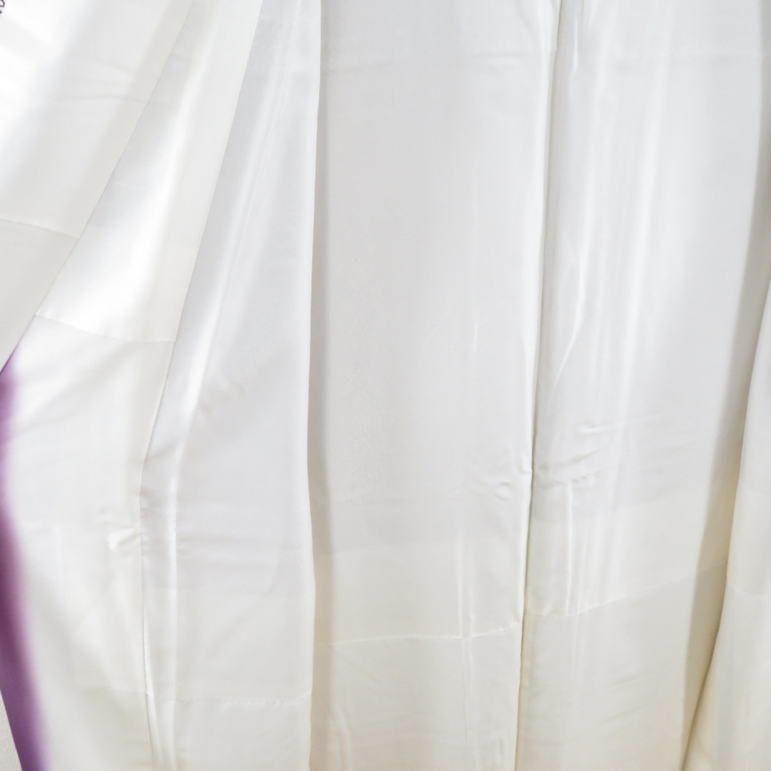 小紋 付下げ柄 水玉文様 袷 広衿 紫色 正絹 カジュアル着物 仕立て上がり 身丈154cm レディースの水着/浴衣(着物)の商品写真