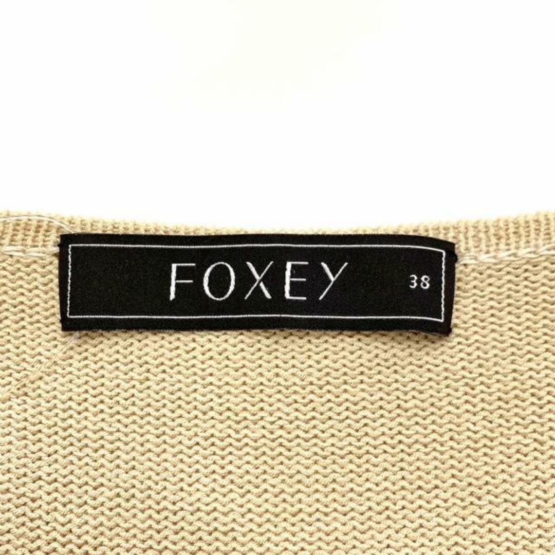 FOXEY(フォクシー)のFOXEY(フォクシー) ワンピース サイズ38 M レディース - ベージュ×アイボリー 七分袖/ひざ丈/ニット レディースのワンピース(その他)の商品写真