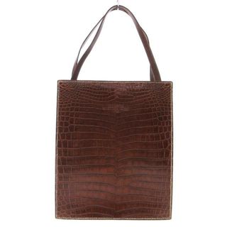 エルメス(Hermes)のHERMES(エルメス) ハンドバッグ ルーシーPM ブラウン ゴールド金具 クロコ(ハンドバッグ)