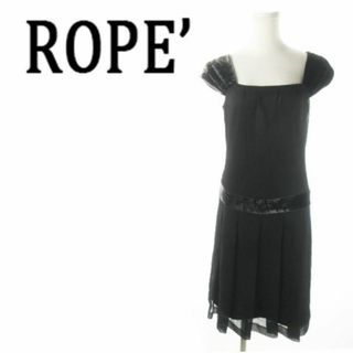 ROPE’ - ロペ ノースリーブワンピース  ベロア 9AT 黒 220326AO3A