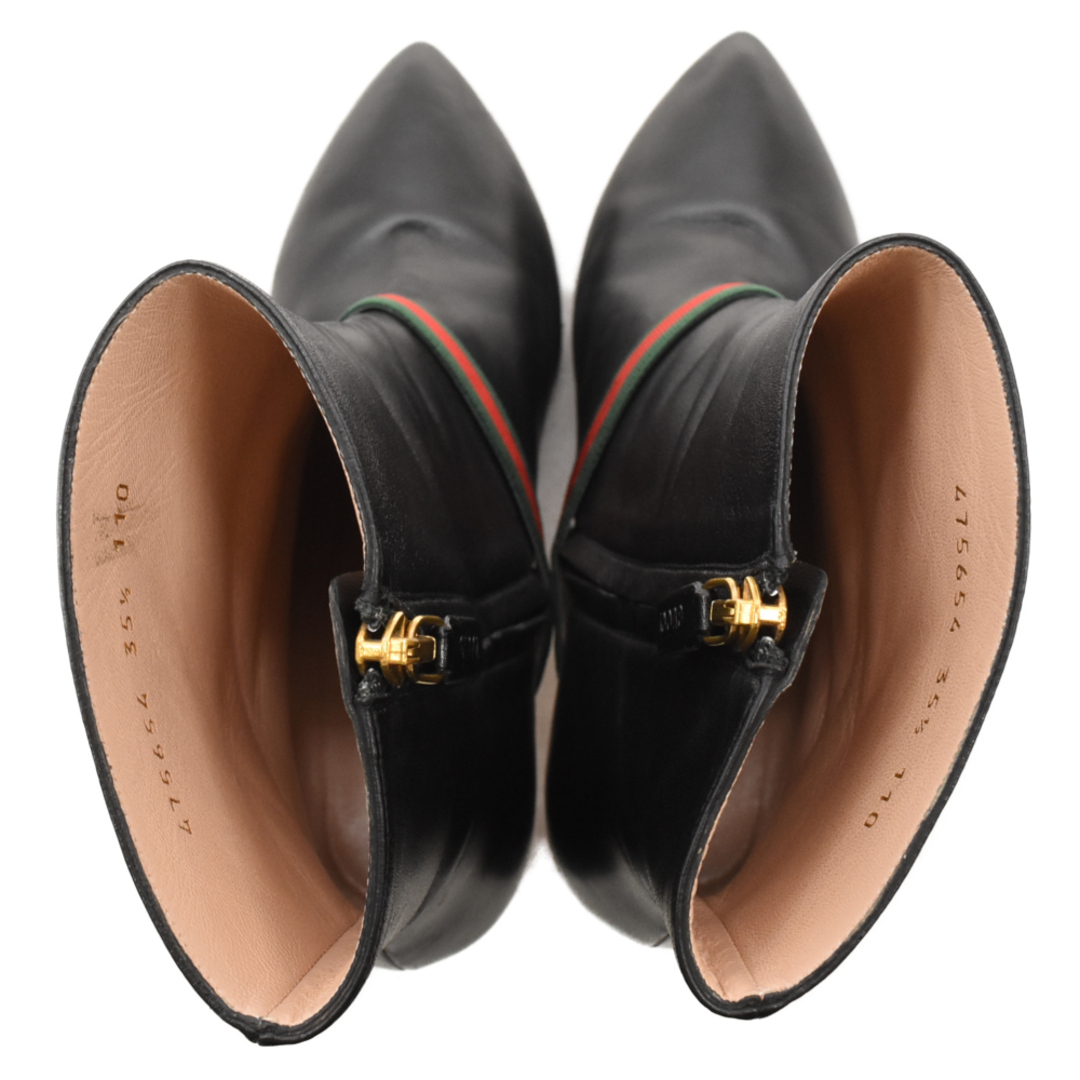 Gucci(グッチ)のGUCCI グッチ シェリーラインヒールブーツ レザー ブラック 475654 レディースの靴/シューズ(ブーツ)の商品写真