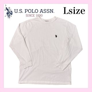 ユーエスポロアッスン(U.S. POLO ASSN.)のU.S.POLO ASSN. 訳あり　メンズ　長袖Tシャツ Lサイズ　ホワイト(Tシャツ/カットソー(七分/長袖))