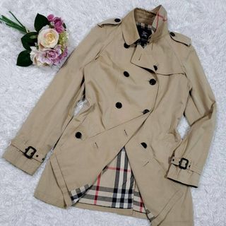 バーバリー(BURBERRY)の美品 L バーバリー トレンチ コート ベージュ 大判 ノバチェック 日本製(トレンチコート)