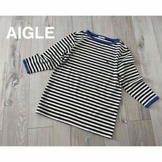 エーグル(AIGLE)の新品！AIGLE★7分袖ボーダーカットソー★Sサイズ★ヤマトインターナショナル(カットソー(長袖/七分))