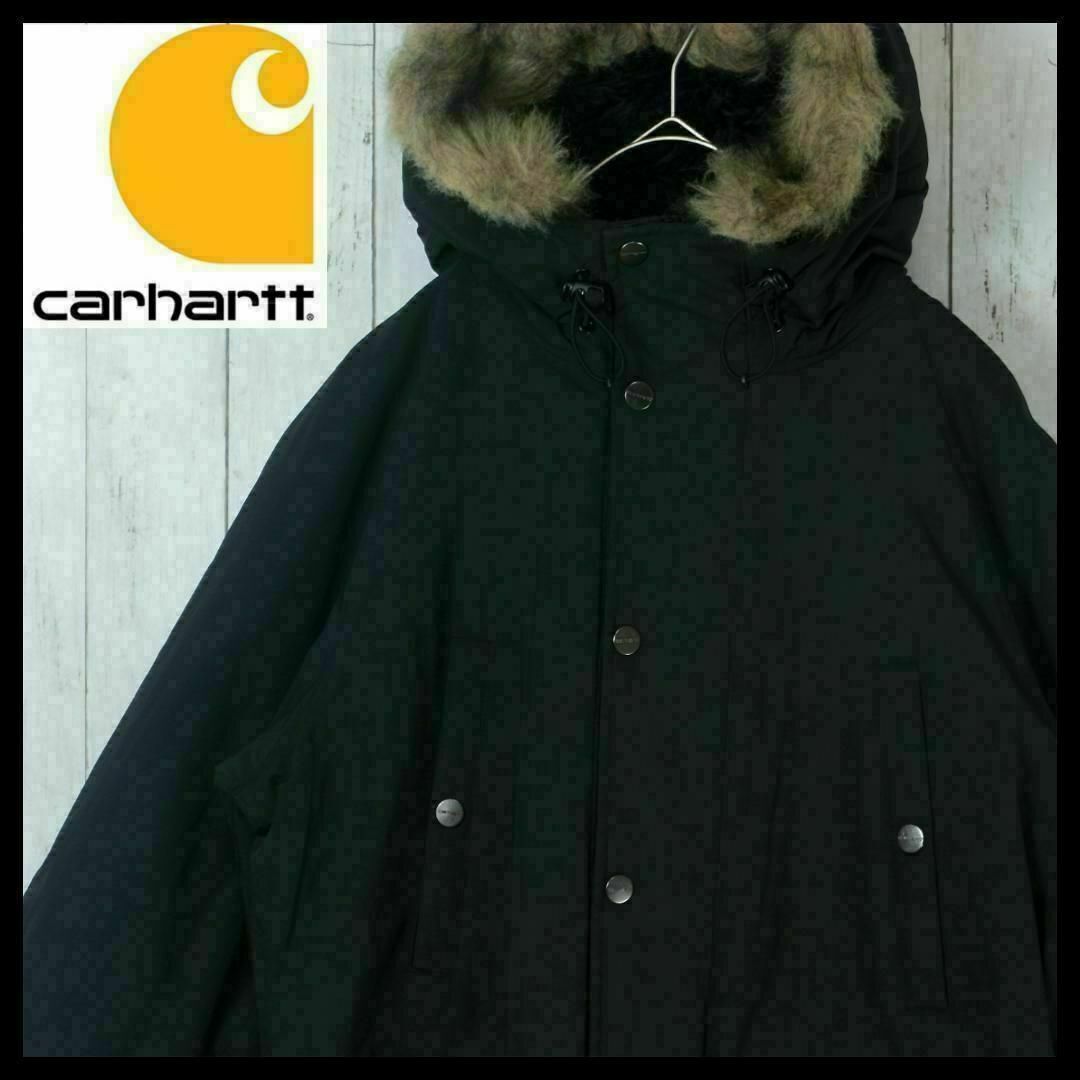 carhartt(カーハート)の【希少】カーハート マウンテンパーカー 中綿 90s ファー 入手困難 XL 黒 メンズのジャケット/アウター(マウンテンパーカー)の商品写真