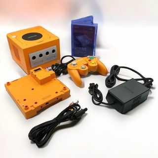 ニンテンドーゲームキューブ(ニンテンドーゲームキューブ)の美品 GC ゲームキューブ オレンジ 本体 ゲームボーイプレイヤー(家庭用ゲーム機本体)