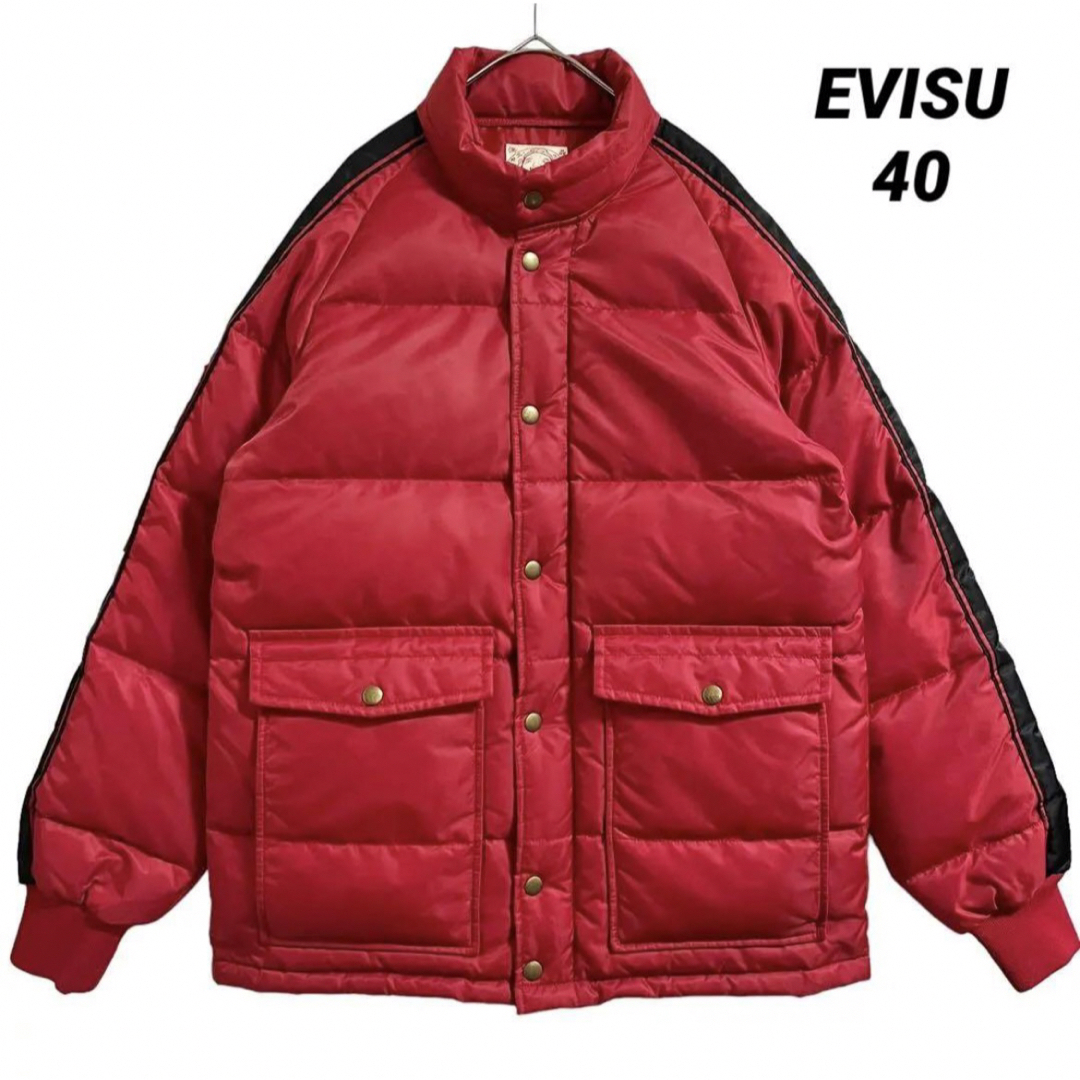 EVISU(エビス)のEVISU エヴィス ダウンジャケット レーシング レッド メンズのジャケット/アウター(ダウンジャケット)の商品写真