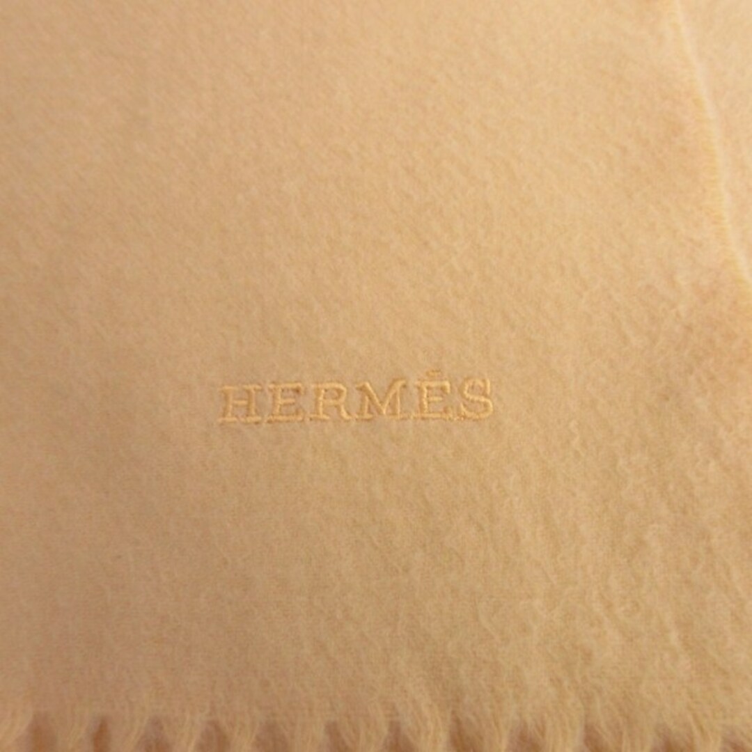 Hermes(エルメス)のエルメス カシミヤマフラー ストール フリンジ イエロー IBO50 ☆AA★ レディースのファッション小物(マフラー/ショール)の商品写真