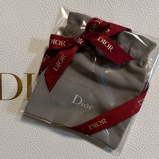 Dior - 巾着袋 大人気希少 Dior ホワイトロゴ入りグレー