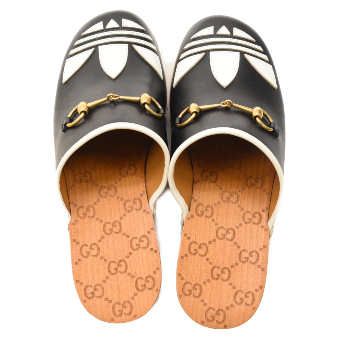 Gucci(グッチ)のGUCCI グッチ ×adidas clog sandals クロッグ レザー フロントロゴサンダル 702252 ブラック メンズの靴/シューズ(サンダル)の商品写真