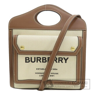 バーバリー(BURBERRY)のBURBERRY ロゴ 2WAY ハンドバッグ キャンバス レディース(ハンドバッグ)