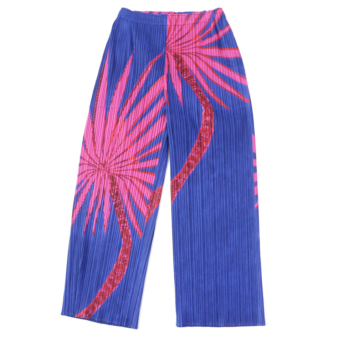 極美品◎PLEATS PLEASE プリーツプリーズ イッセイミヤケ 23AW PP33JF683 ICE DESERT PANTS パンツ ブルー ピンク 2 日本製 正規品 レディース
