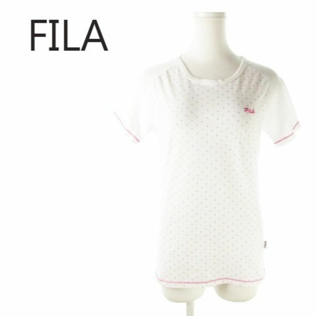 FILA(フィラ)のFILA Tシャツ カットソー 半袖 総柄 M ホワイト 220530AO10A レディースのトップス(カットソー(半袖/袖なし))の商品写真