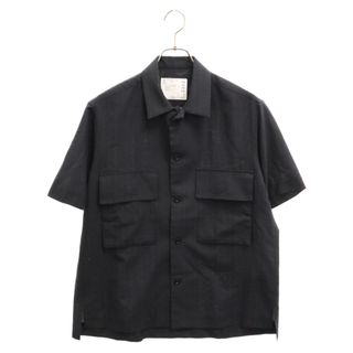 サカイ(sacai)のSacai サカイ 24SS Chalk Stripe Shirt チョークストライプ半袖シャツネイビー 24-03342M(シャツ)