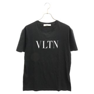 VALENTINO ヴァレンチノ 18AW VLTN フロントロゴ プリント 半袖Tシャツ ブラック QB3MG07D3V6