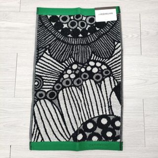 marimekko 新品 Siirtolapuutarha ゲストタオル 30×50CM コットン タオル ブラック グリーン レディース マリメッコ【中古】4-0403G◎