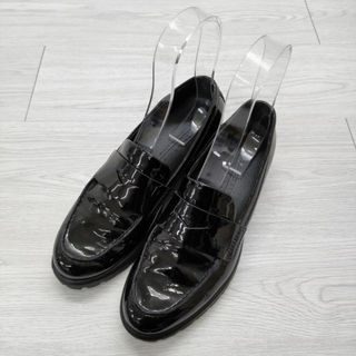 エコー(ECCO)のecco エナメル MOC-TOE PENNY LOAFER 定価27500円 サイズ37 ローファー ブラック レディース エコー【中古】4-0403G◎(ローファー/革靴)