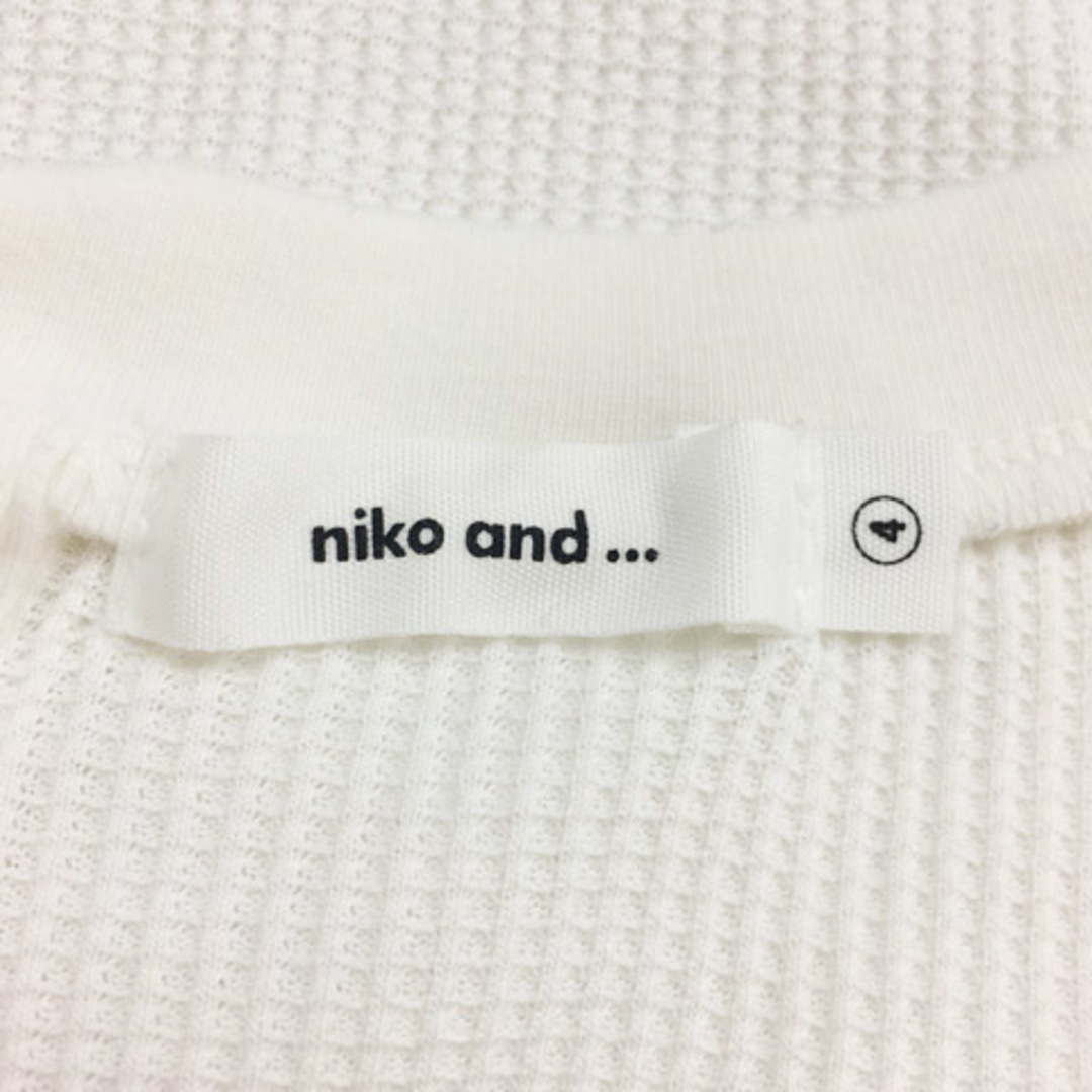 niko and...(ニコアンド)のニコアンド カットソー プルオーバー 無地 ワッフル 長袖 L 白 レディースのトップス(カットソー(長袖/七分))の商品写真