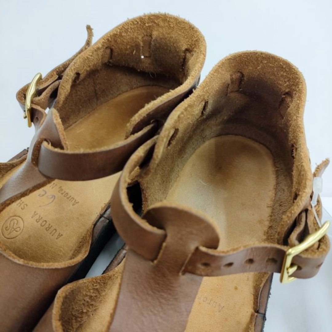 AURORA SHOES ウエストインディアン 6C レザー アンクルベルト シューズ・靴 ブラウン レディース オーロラシューズ【中古】4-0403G◎ レディースの靴/シューズ(その他)の商品写真