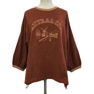 サマンサモスモス(SM2)のサマンサモスモス カットソー Tシャツ プルオーバー 七分袖 F 茶 赤(その他)