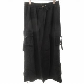 ZARA - ザラ 美品 ロングスカート マキシスカート ドロスト ナイロン 黒 ブラック L