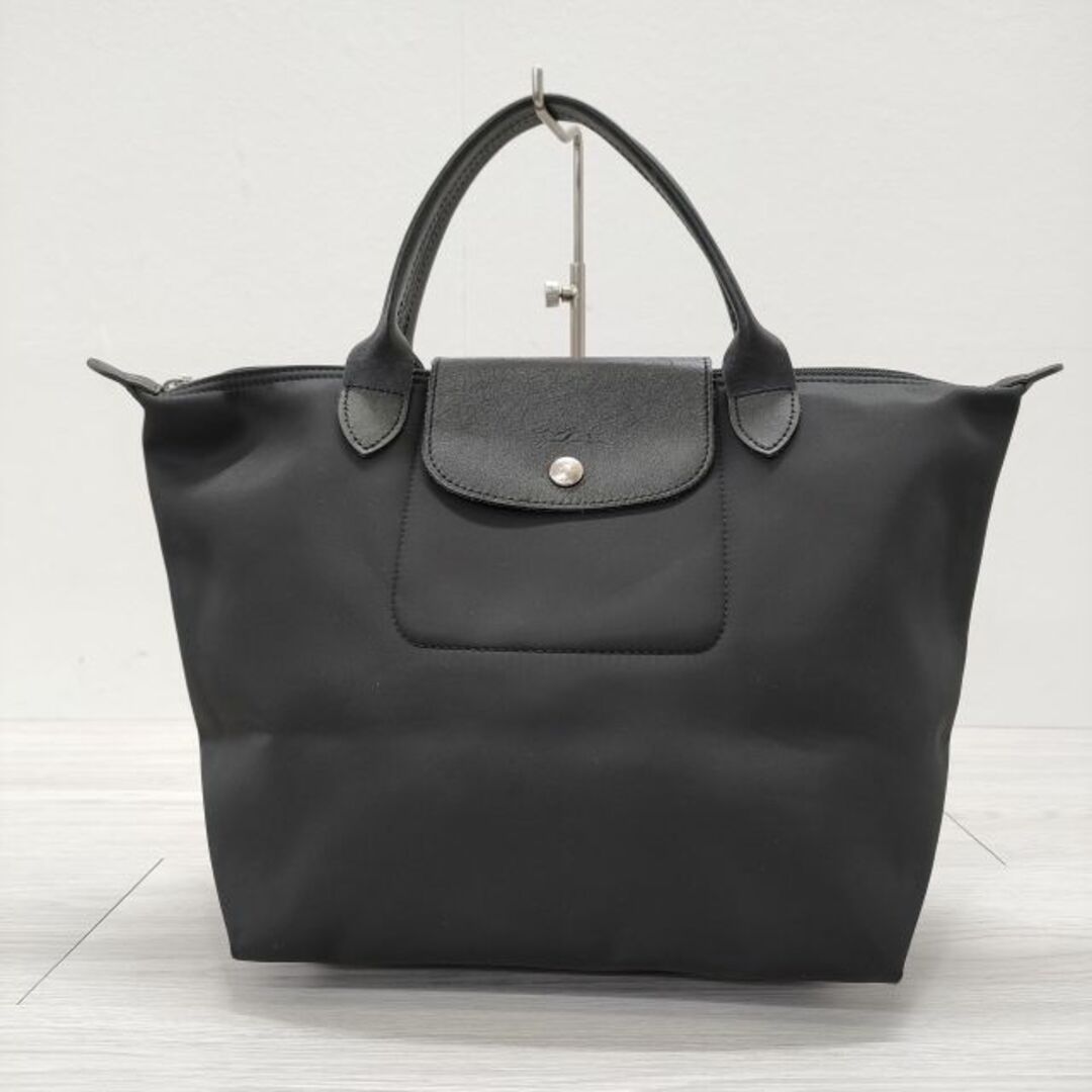 LONGCHAMP(ロンシャン)のLongchamp ル・プリアージュ 黒×黒 トートバッグ ブラック レディース ロンシャン【中古】4-0403G◎ レディースのバッグ(トートバッグ)の商品写真