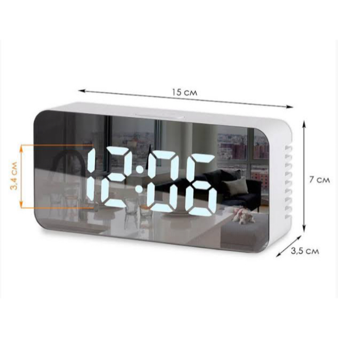 LED Mirror clock DS-3622L 目覚まし 時計 アラーム インテリア/住まい/日用品のインテリア小物(置時計)の商品写真