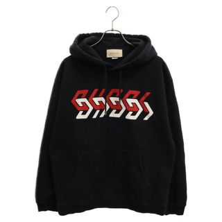 グッチ(Gucci)のGUCCI グッチ 23AW ミラープリントパーカー プルオーバーパーカー 681210 ブラック(パーカー)