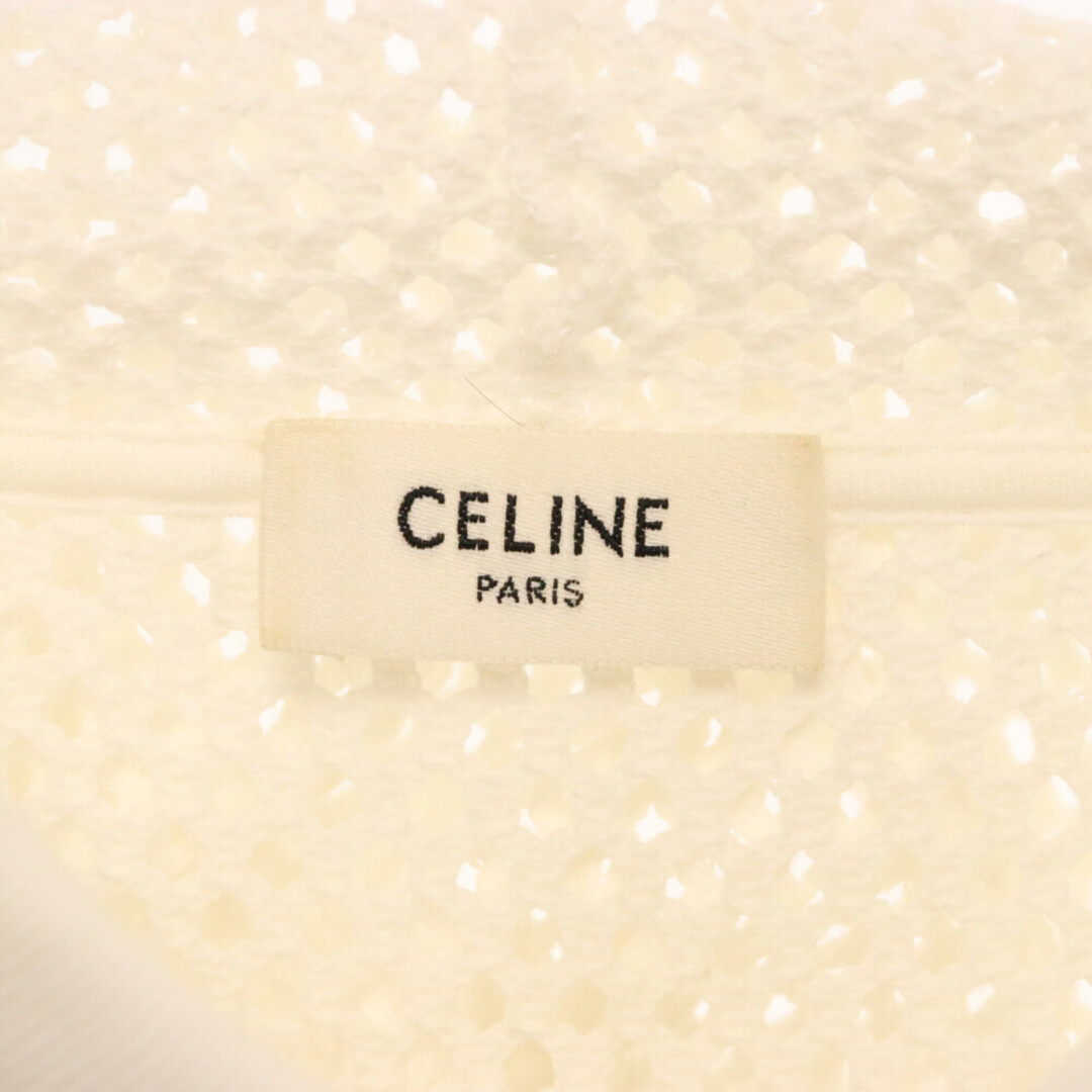 celine(セリーヌ)のCELINE セリーヌ 22AW Loose Celine Hoodie In Cotton Mesh コットンメッシュフーディ ロゴプリント プルオーバーパーカー ホワイト 2Y570950P メンズのトップス(パーカー)の商品写真