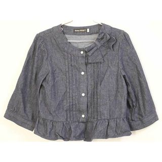 BeBe - 〓ベベ/bebe〓130cm 七分袖ジャンパー/ブルゾン/アウター 濃紺【中古】 子供服 キッズ kids 女の子 春秋 otr 322042