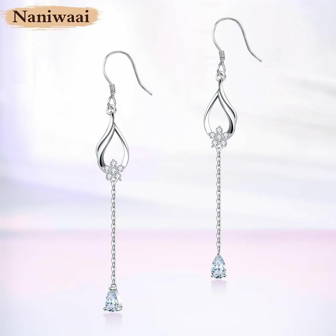 【色: ホワイト】Naniwaai ピアス レディース 人気 誕生石 ピアス フ レディースのアクセサリー(その他)の商品写真