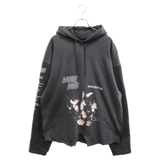 バレンシアガ(Balenciaga)のBALENCIAGA バレンシアガ 22SS スピードハンター アップサイドダウン オーバーサイズ プルオーバパーカー 再構築 ブラック 698156-TMVD1(パーカー)