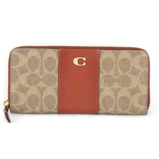 コーチ(COACH)の美品『USED』 COACH コーチ 長財布 レザー オレンジ【中古】(財布)