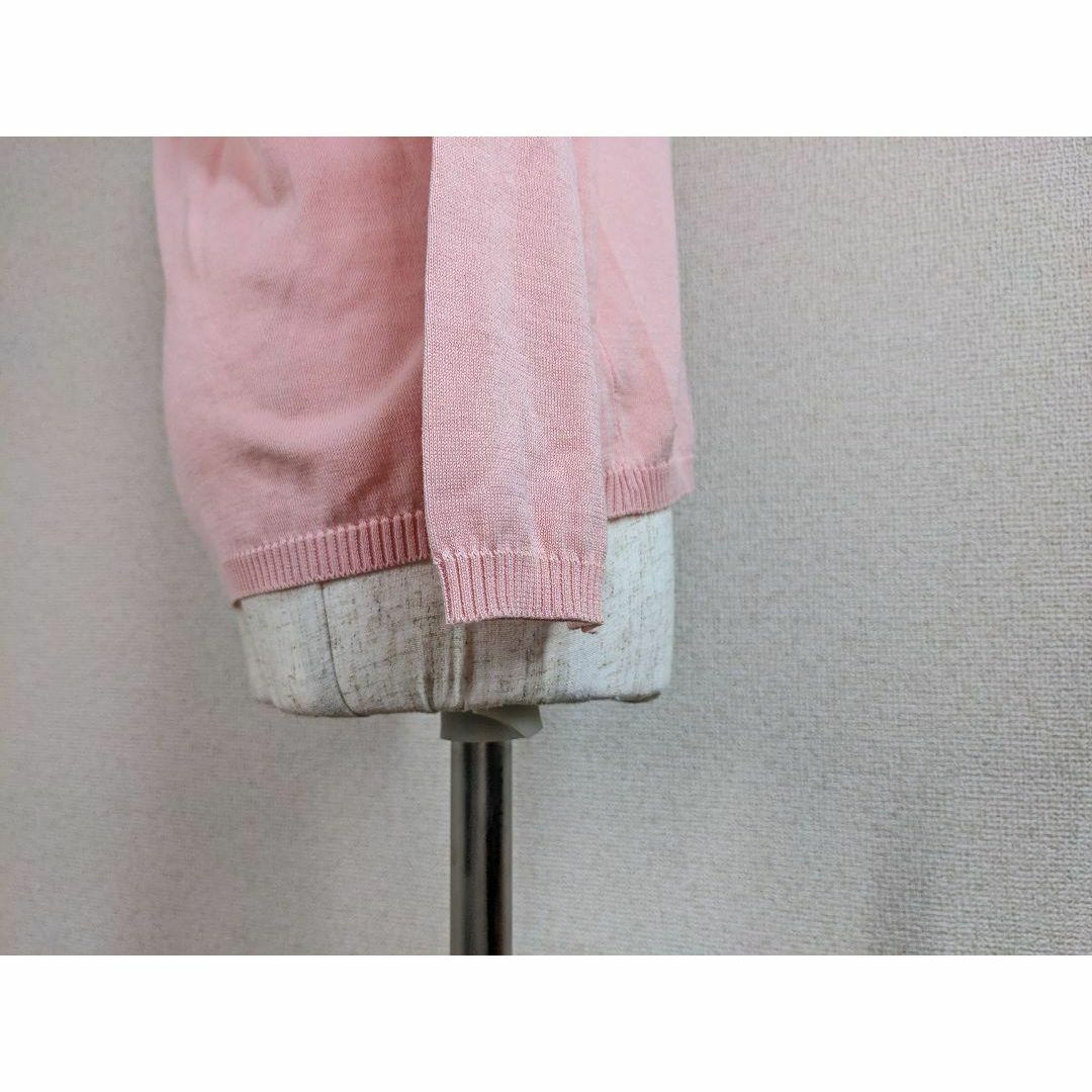 malo(マーロ)の【マーロ】ニット　カーディガン　セーター　綿100％　46　4L　ピンク　美品 レディースのトップス(カーディガン)の商品写真