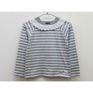 ベベ(BeBe)の【春物 新入荷!】▼ベベ/BeBe▼140cm 長袖Tシャツ/長袖カットソー/ロンT グレー×白 【中古】 子供服 キッズ ジュニア 女の子 春秋 tops 623042(Tシャツ/カットソー)