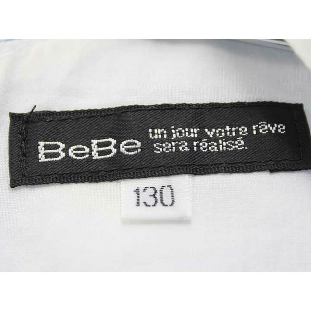 BeBe(ベベ)の【春物 新入荷!】▼ベベ/BeBe▼130cm 七分袖ブラウス/シャツ 水色×白 七分袖【中古】 子供服 キッズ 女の子 春夏 tops 823042 キッズ/ベビー/マタニティのベビー服(~85cm)(シャツ/カットソー)の商品写真