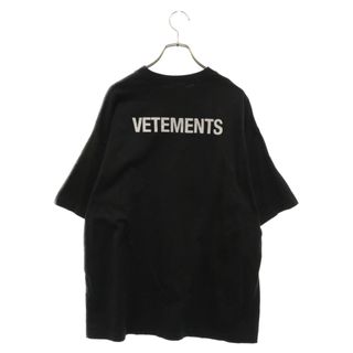 VETEMENTS ヴェトモン STAFF スタッフ プリント半袖Tシャツカットソー ブラック MSS18TR31(Tシャツ/カットソー(半袖/袖なし))