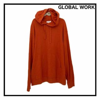 GLOBAL WORK - グローバルワーク　パーカー　フーディー　オレンジ　長袖　無地　カジュアル　XL