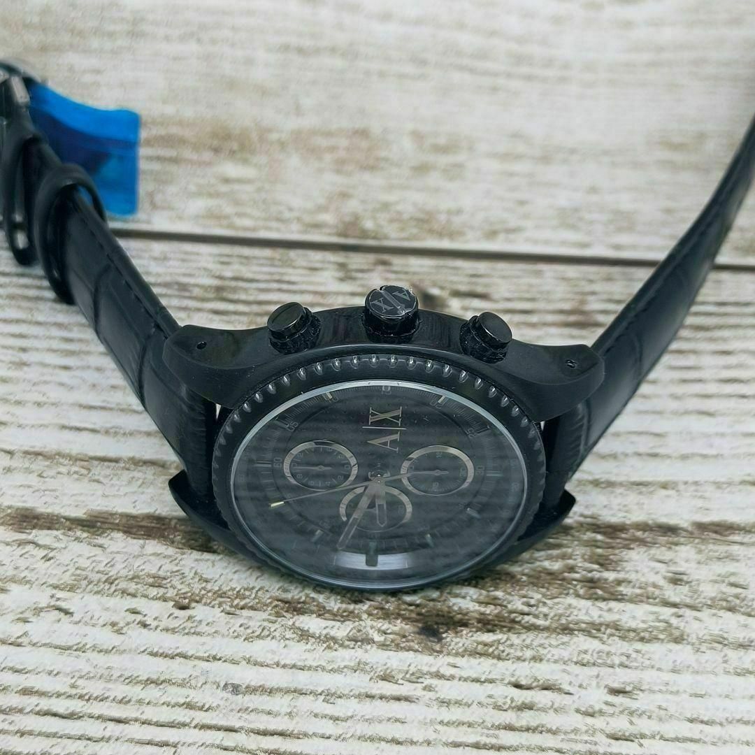 ARMANI EXCHANGE(アルマーニエクスチェンジ)のアルマーニエクスチェンジ　ブラック　レザー　腕時計　AX メンズの時計(腕時計(アナログ))の商品写真