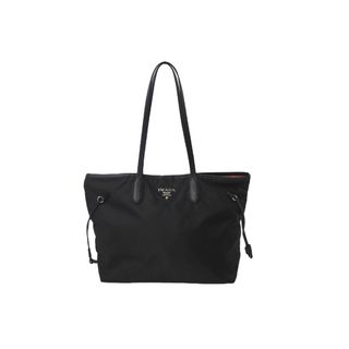 プラダ(PRADA)のPRADA プラダ トートバッグ 肩掛け BR4001 ナイロン テスート レザー ブラック ピンク シルバー金具 美品 中古 62307(トートバッグ)