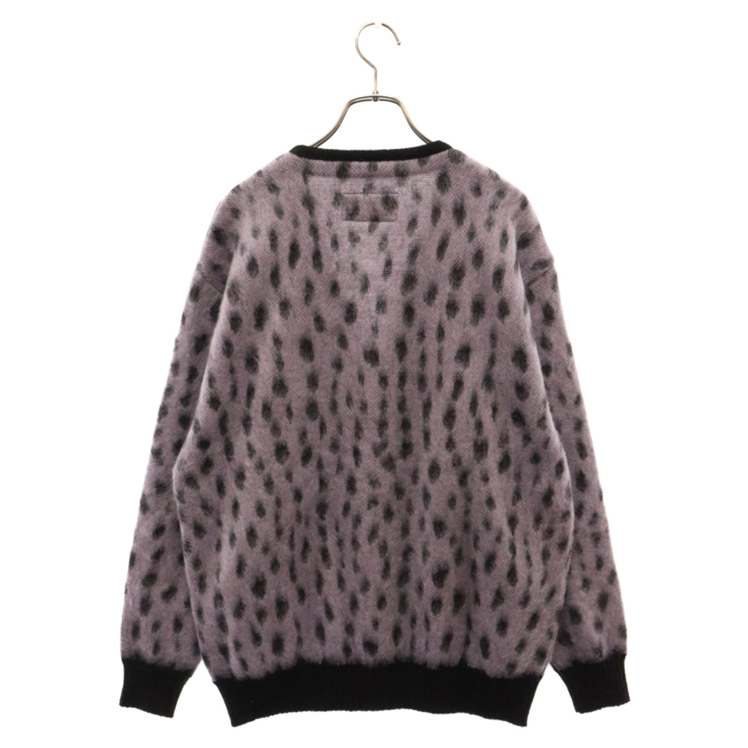 WACKO MARIA(ワコマリア)のWACKO MARIA ワコマリア 24SS LEOPARD MOHAIR CARDIGAN レオパード柄モヘアニットカーディガン パープル 24SS-WMK-KN09 メンズのトップス(カーディガン)の商品写真