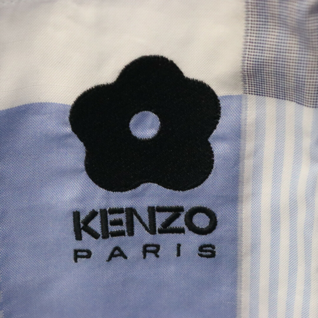 KENZO(ケンゾー)のKENZO ケンゾー PATCHWORK OVERSIZED SHIRT パッチワーク オーバーサイズド 長袖シャツ チェック ブルー FD55CH5079LK メンズのトップス(シャツ)の商品写真