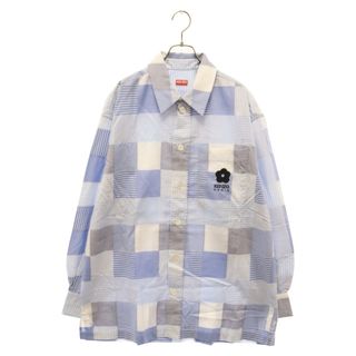 ケンゾー(KENZO)のKENZO ケンゾー PATCHWORK OVERSIZED SHIRT パッチワーク オーバーサイズド 長袖シャツ チェック ブルー FD55CH5079LK(シャツ)