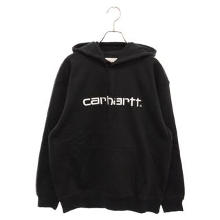 カーハート(carhartt)のCARHARTT カーハート W HOODED SWEATSHIRT ロゴプリント スウェットパーカー フーディ ブラック I027476(パーカー)