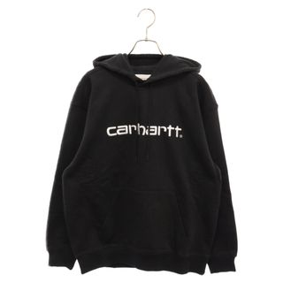 CARHARTT カーハート W HOODED SWEATSHIRT ロゴプリント スウェットパーカー フーディ ブラック I027476