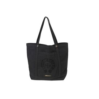 クロムハーツ(Chrome Hearts)のCHROME HEARTS クロムハーツ CHプラス トートバッグ ハンドバッグ コットン ブラック シルバー925 シルバー 金具 良品 中古 62331(トートバッグ)