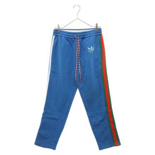 グッチ(Gucci)のGUCCI グッチ 22SS×adidas Cotton Sweat Pants アディダス ロゴ刺繍 シェリーサイドライン コットン スウェットパンツ トラックパンツ ブルー 691639 XJEML(その他)